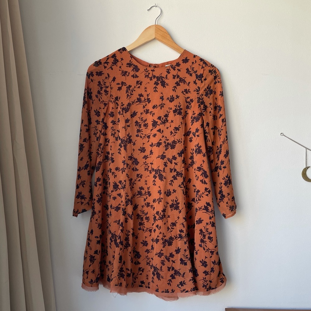 urban outfitters kimchi blue orange floral dress